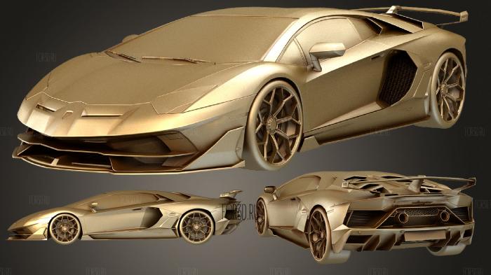 Lamborghini Aventador SVJ 2019 stl model for CNC